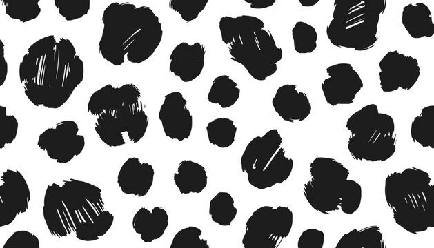 A leopard spot vector illustration with black and white colors