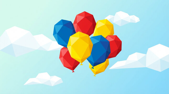 Colorful Balloons Floating in Air.