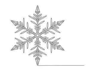 Fototapeta premium Elegant snowflake design with intricate patterns and symmetrical shape on white background for winter and Christmas concepts seasonal decorative element