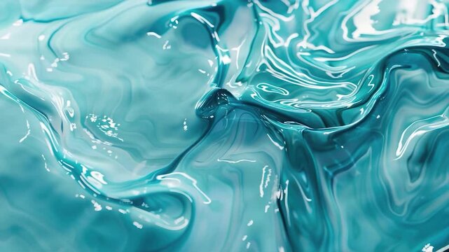Video A close-up shot of a blue and white liquid with interesting patterns and textures