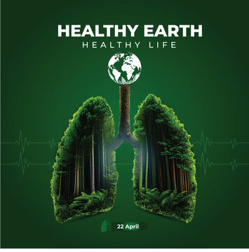 Eco Lungs Forest Concept for Earth Day, Clean Air and Healthy Environment Illustration