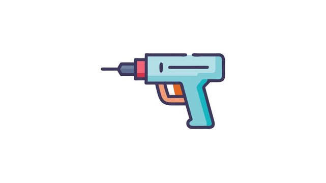 Stylized drill illustration on White Background for creative projects