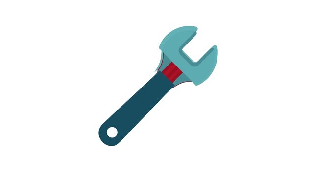 Isolated adjustable wrench on White Background depicting industrial tool