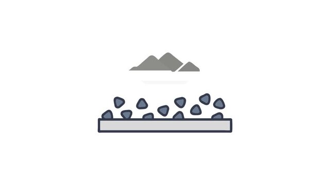 Vector icon of mining process and material distribution