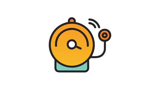 Vibrant Alarm Bell Vector Illustration on White Background