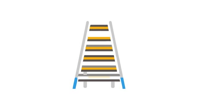Illustrated ladder ascending to success on White Background graphic