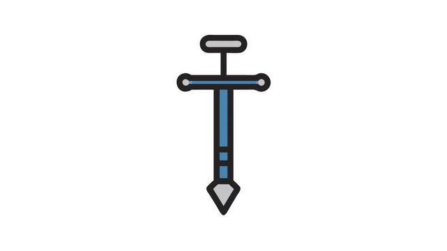 Modern icon of a pogo stick on White Background