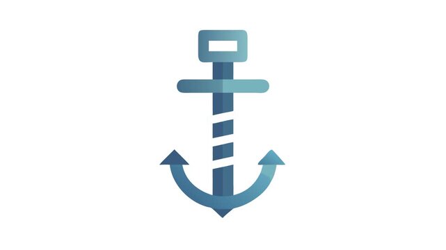Blue gradient anchor on White Background nautical stock image