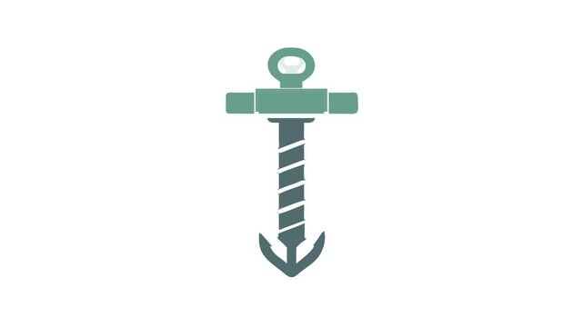 Aqua colored anchor symbol on White solid background image