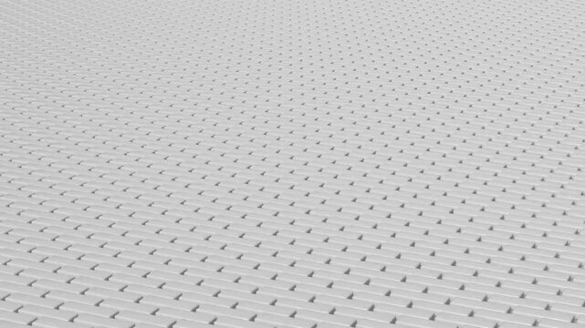 A video showcasing a mesmerizing pattern of white triangular shapes moving in a wavelike motion