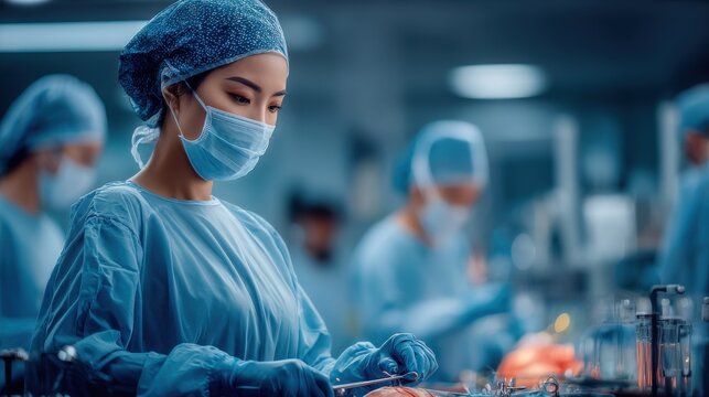 asian female surgeon suturing wound sref httpscdnmidjourneycom1d7c02e242e74b2f8746d07e69f4f7a70 2png sw 100