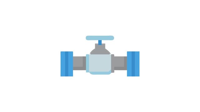 Isolated valve pipe illustration on White Background, flat design