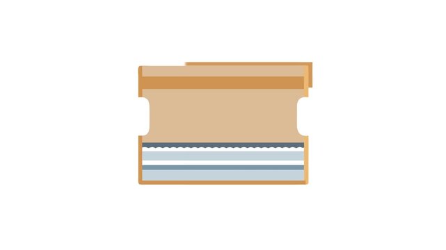 Flat design illustration of a mattress layers isolated on White