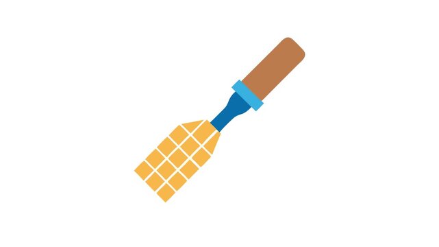 Flat illustration of a wood chisel on White Background