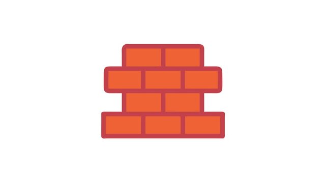 Stylized orange brick wall against a White Background