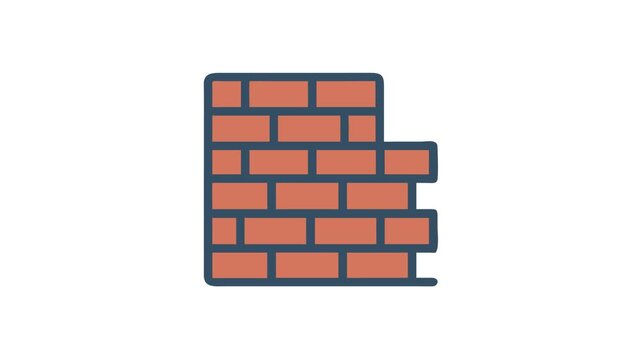 Stylized brick wall vector art on a White Background