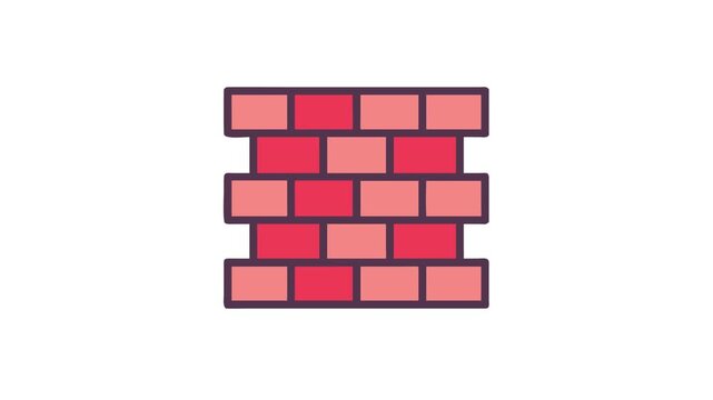Stylized red brick wall with a clean and simple design