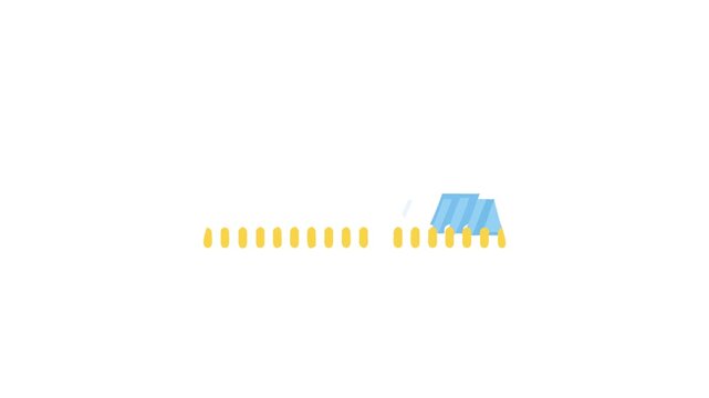 Stylized Yellow and Blue Brush Tool on White Background