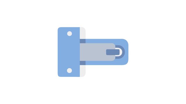 Belt buckle in geometric flat style on White Background