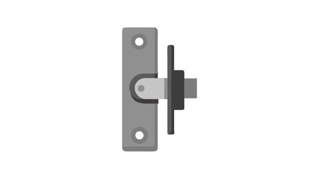 Modern flat design of a metal door lock element