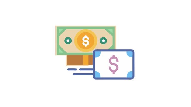 Flat vector money icon design symbolizing financial transactions