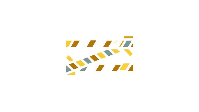 Warning Tape Stripes on White Background Abstract Flat Style