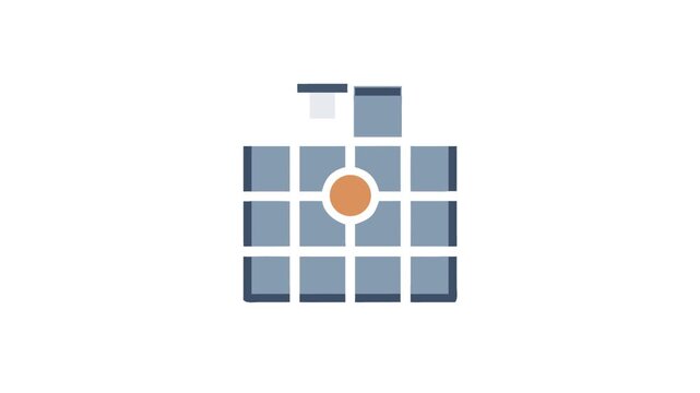 Geometric graphic of a window with bars over black