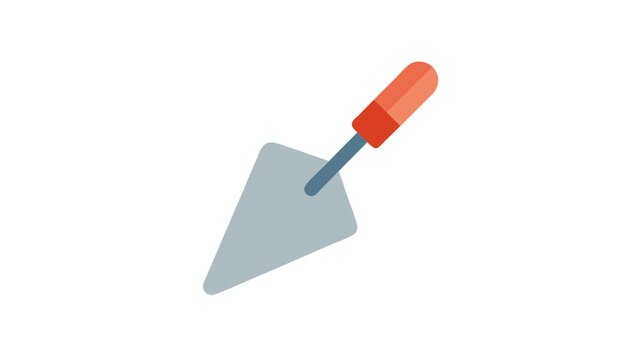 Cartoon style illustration of a pointing trowel on White