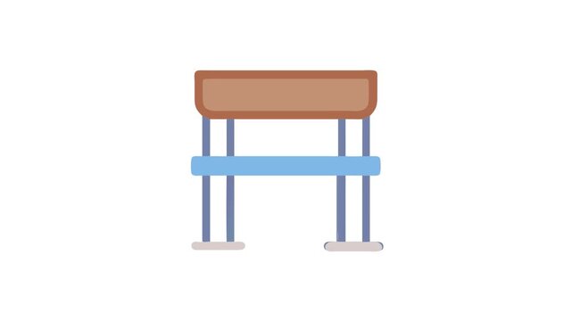 Simple stool illustration with flat design on White Background