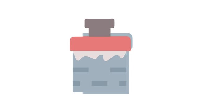 Simple Flat Design Illustration of a Chimney on White Background