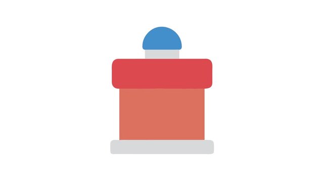Stylized colorful podium illustration against a stark White Background