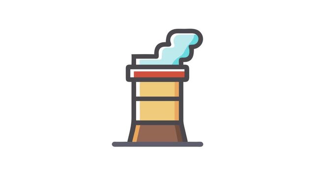 Simple illustration of a factory emitting smoke in flat style