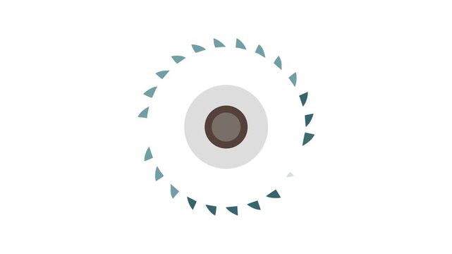 Flat circular saw blade design on plain background illustration