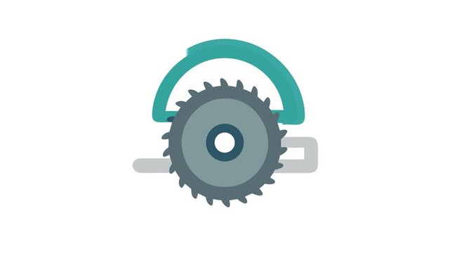 Circular saw icon illustration for construction and woodwork projects