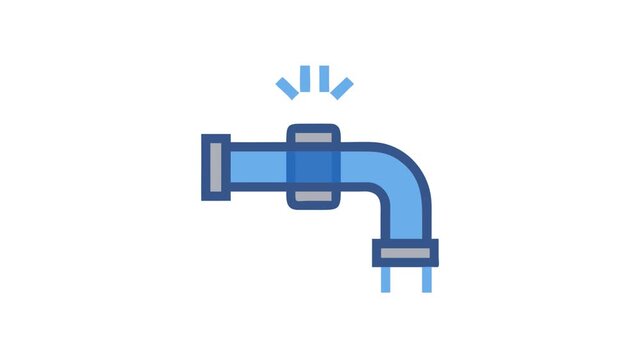 Blue pipeline leak vector on White Background flat design