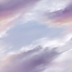 Obraz premium Pastel clouds fill the sky with soft colors of pink, blue, and purple, creating a dreamy backdrop for various design projects SEAMLESS PATTERN