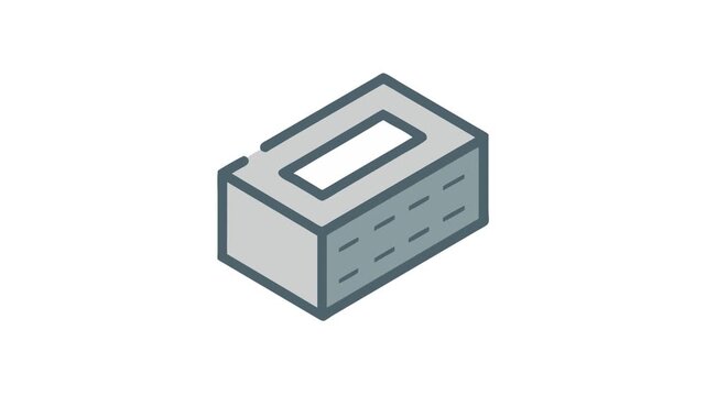 Isometric gray brick vector illustration on White Background