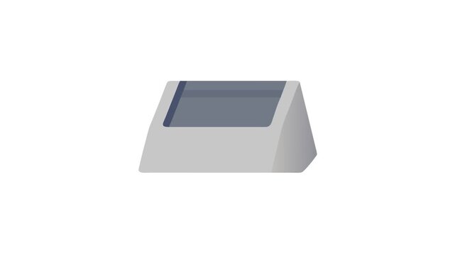 Gray rectangular prism showcasing simple flat design with White Background