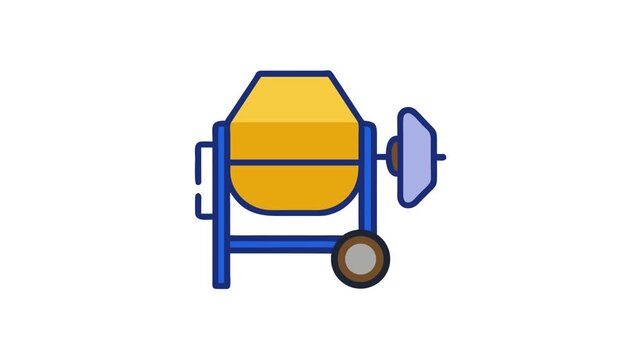 Isolated cement mixer on a White Background, vector illustration