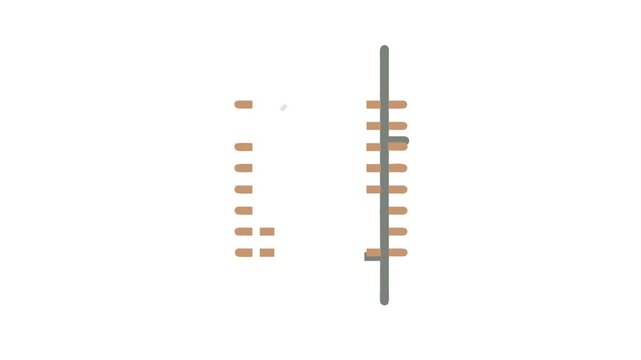 Minimalist Railroad Track Illustration with Geometric Patterns on Ties