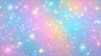 Fototapeta premium Pastel Rainbow Glitter Background with Soft Colors and Subtle Sparkles for Dreamy and Whimsical Designs