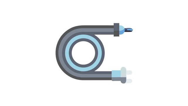 Curved power cord with plug flat design illustration