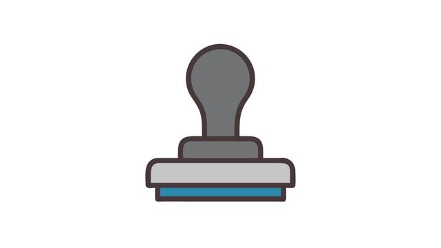 A minimalistic rubber stamp illustration with a White Background