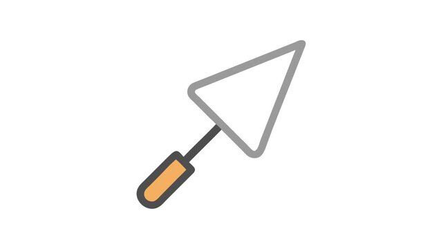 Graphic illustration of a tiling trowel against White Background