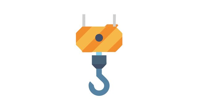 Isolated illustration of a crane hook on White Background