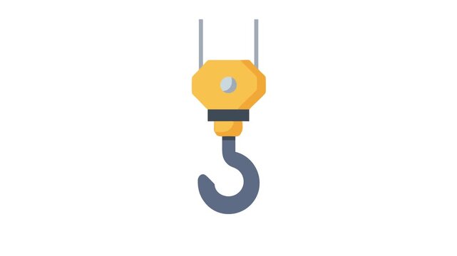Isolated construction crane hook illustration on White Background