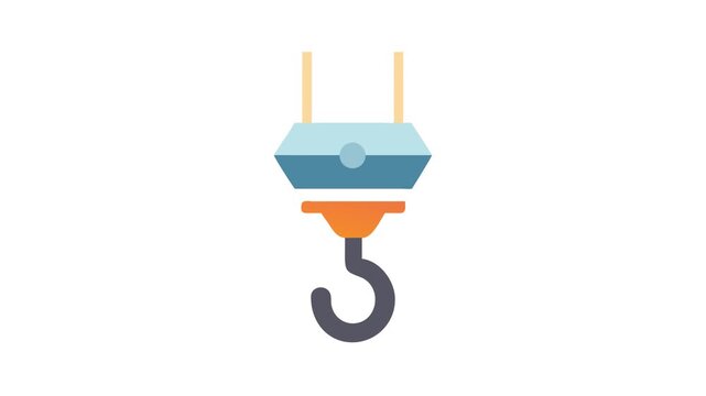 Isolated construction crane hook graphic illustration on White Background