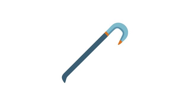 Stylized blue crowbar tool illustration on a White Background