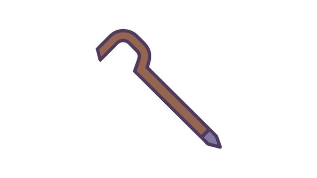 Cartoon crowbar on White Background, hand tool illustration
