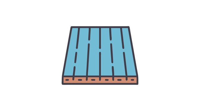 Illustration of wooden flooring panel isometric view on White Background